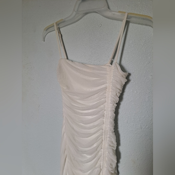 Fashion Nova White Ruched Dress - Picture 3 of 8